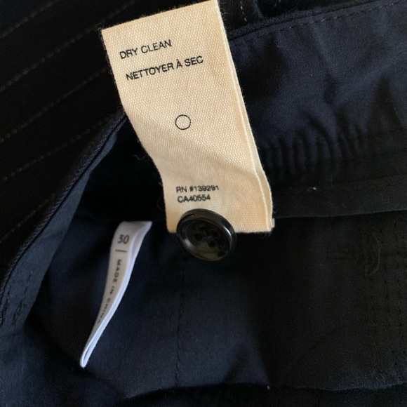 BLDWN Pinstripe Trouser Sz 30 Sato Navy Striped Tencel Cotton Wool Pants NWT - Picture 12 of 12